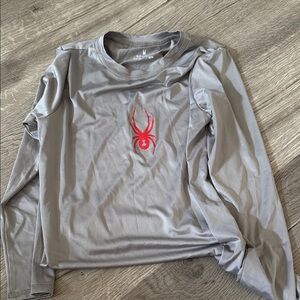 Spyder Gray Performance Shirt with Red Logo